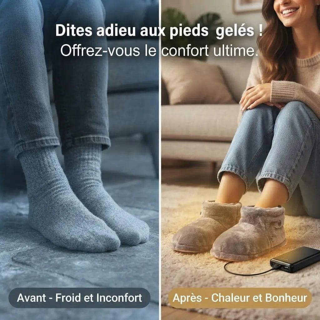 WarmStep  - Chaussons Chauffants Confort Hiver PitchWarm