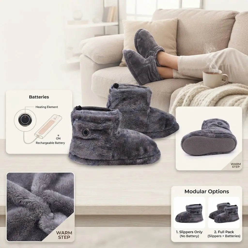 WarmStep  - Chaussons Chauffants Confort Hiver PitchWarm